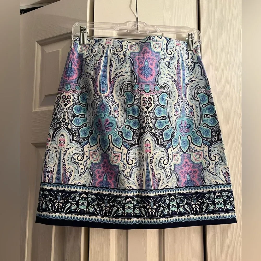 NWT Talbots Mykonos Paisley Printed Skirt